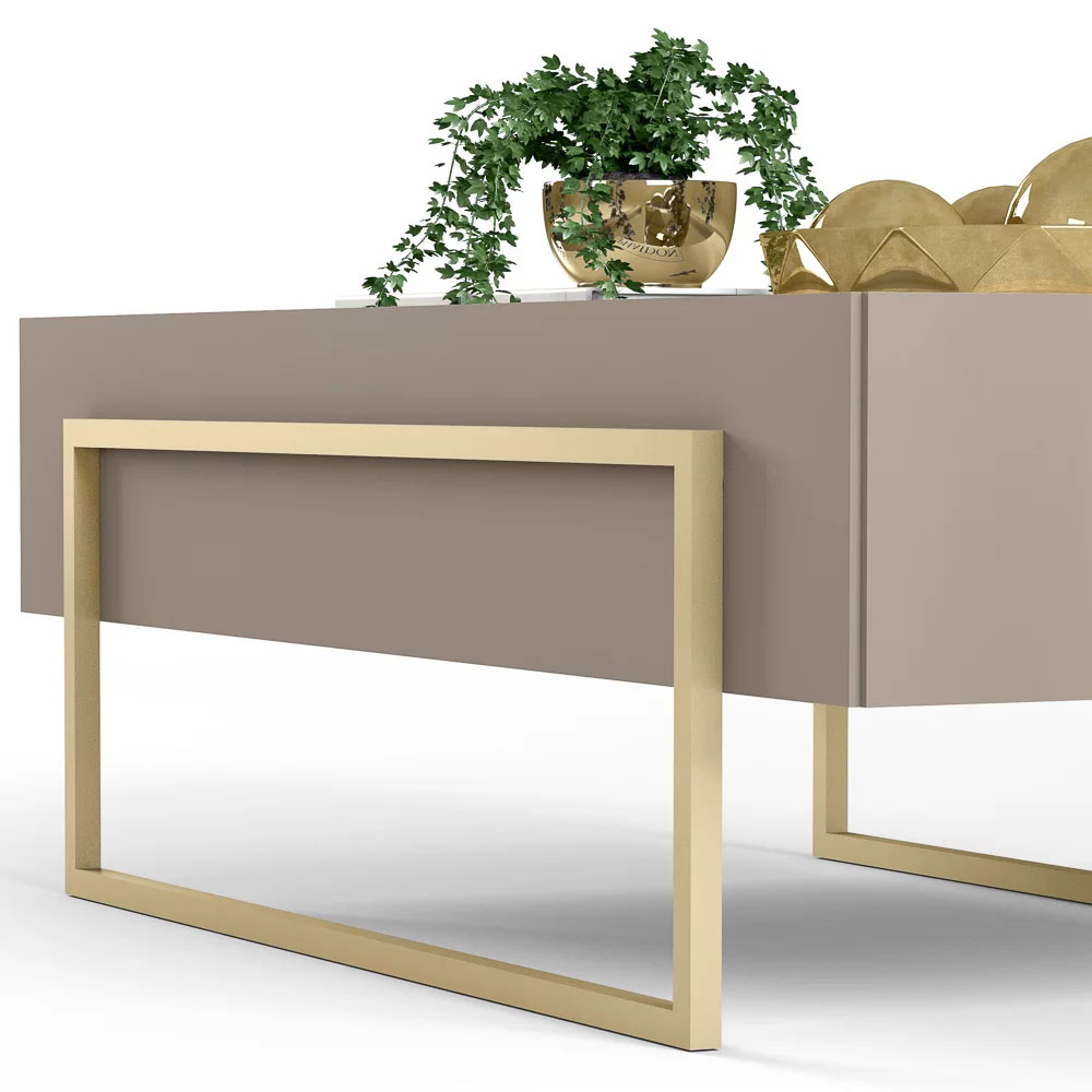 Mesa de Centro Espelhada para Sala de Estar Suri Amarula - DJ Móveis