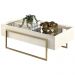 Mesa de Centro Espelhada para Sala de Estar Suri Creme - DJ Móveis