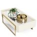 Mesa de Centro Espelhada para Sala de Estar Suri Creme - DJ Móveis