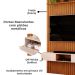 Painel Bancada Tv 60 Pol Ripado 240X144 cm Trento Freijo Off White Dj Moveis