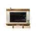 Painel Home Suspenso para Tv até 70 Polegadas 3 Portas Basculante Loren - Creme/Tronco Ripado