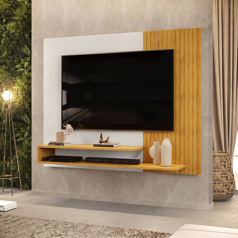 Painel Para Tv 50 Pol 136 cm Nando Cedro Bali Dj Moveis