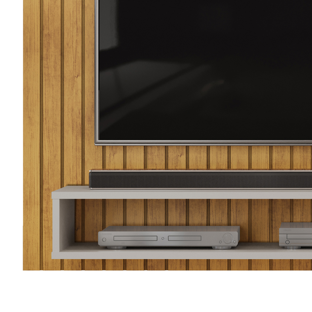 Painel Para Tv 55 Pol Ripado 134 cm Ripe Cedro Bali Dj Moveis