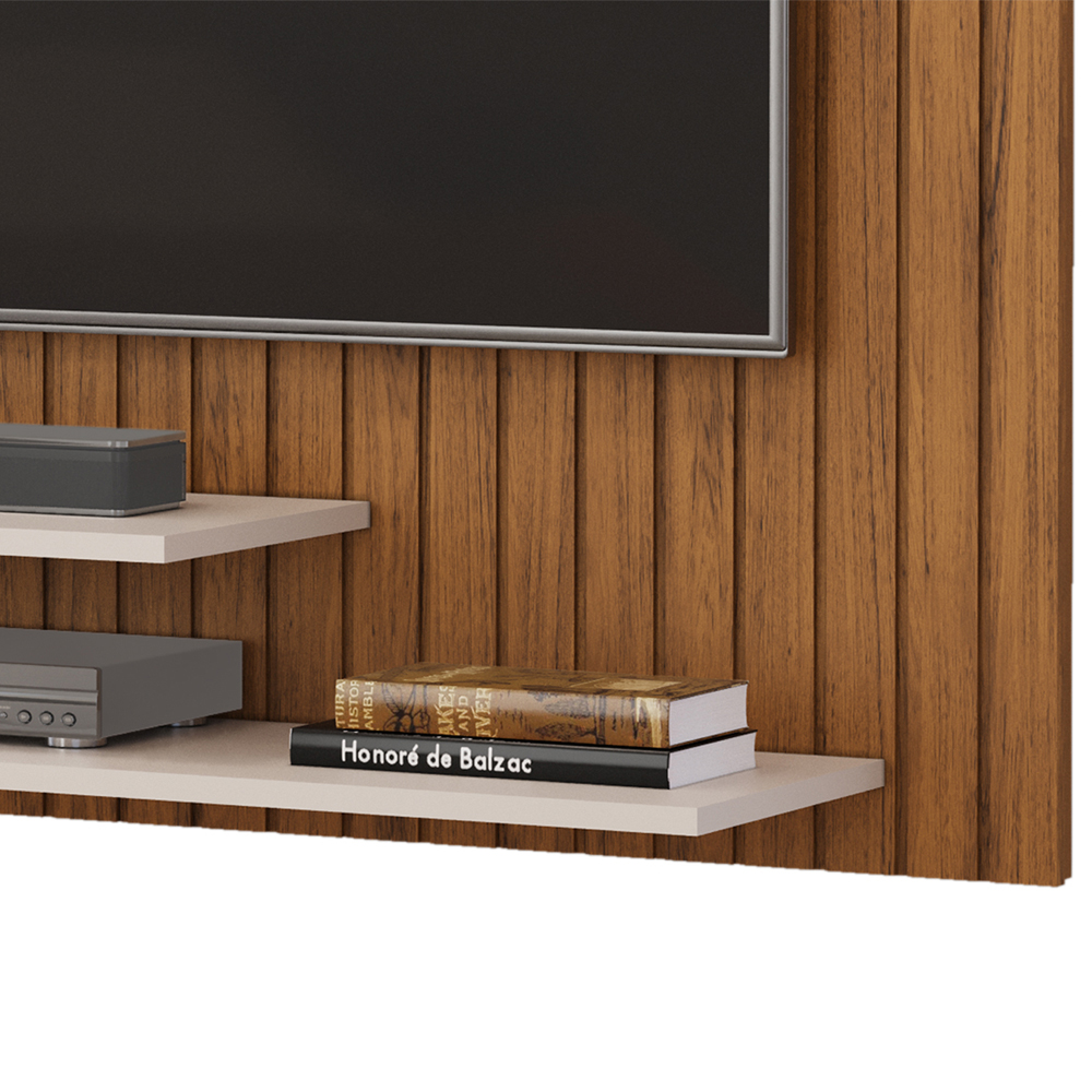 Painel Para Tv 55 Pol Ripado 134 cm Ripe Freijo Off White Dj Moveis