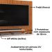 Painel Para Tv 55 Pol Ripado 134 cm Ripe Freijo Off White Dj Moveis
