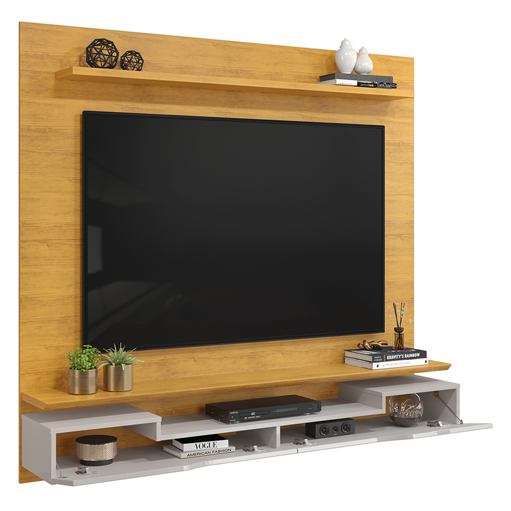 Painel Para Tv 60 Pol 2 Portas 160 cm Levi Cedro Bali Dj Moveis