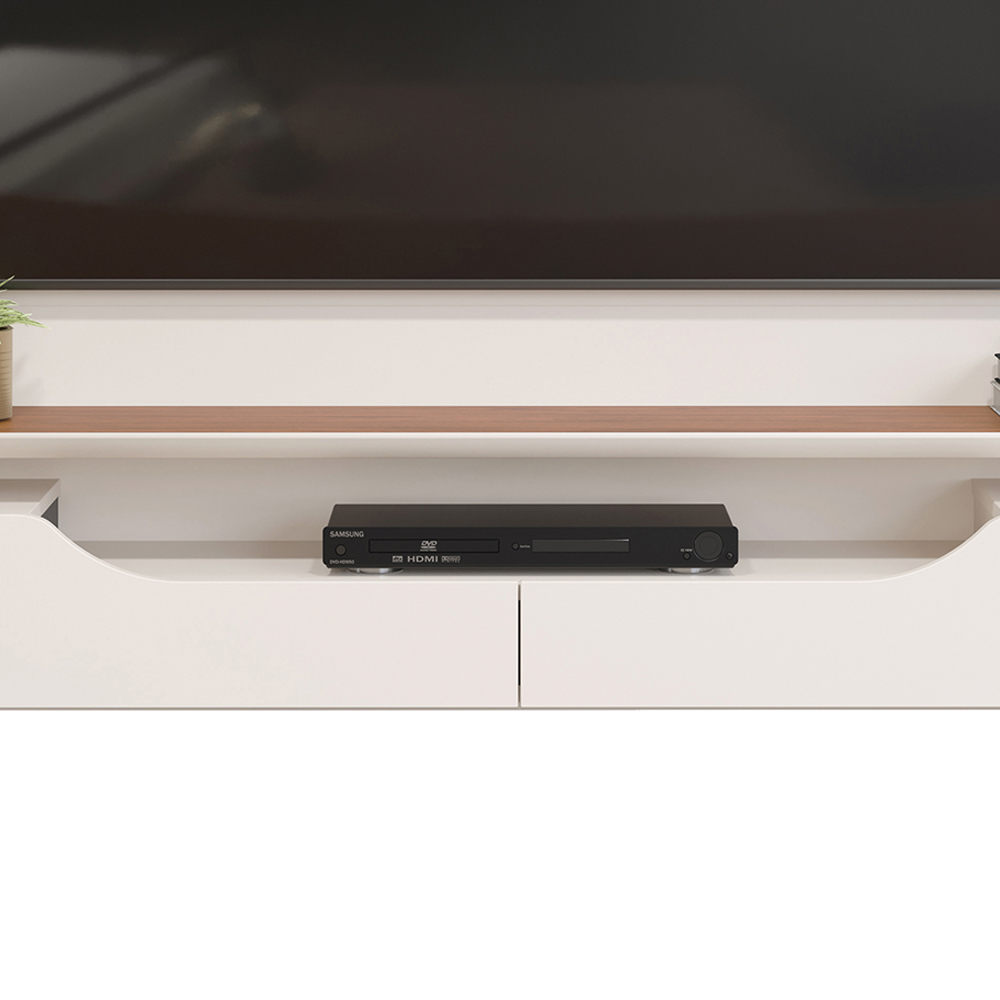 Painel Para Tv 60 Pol 2 Portas 160 cm Levi Off White Freijo Dj Moveis