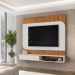 Painel Para Tv 65 Pol 1 Porta 150 cm Tom Freijo Off White Dj Moveis