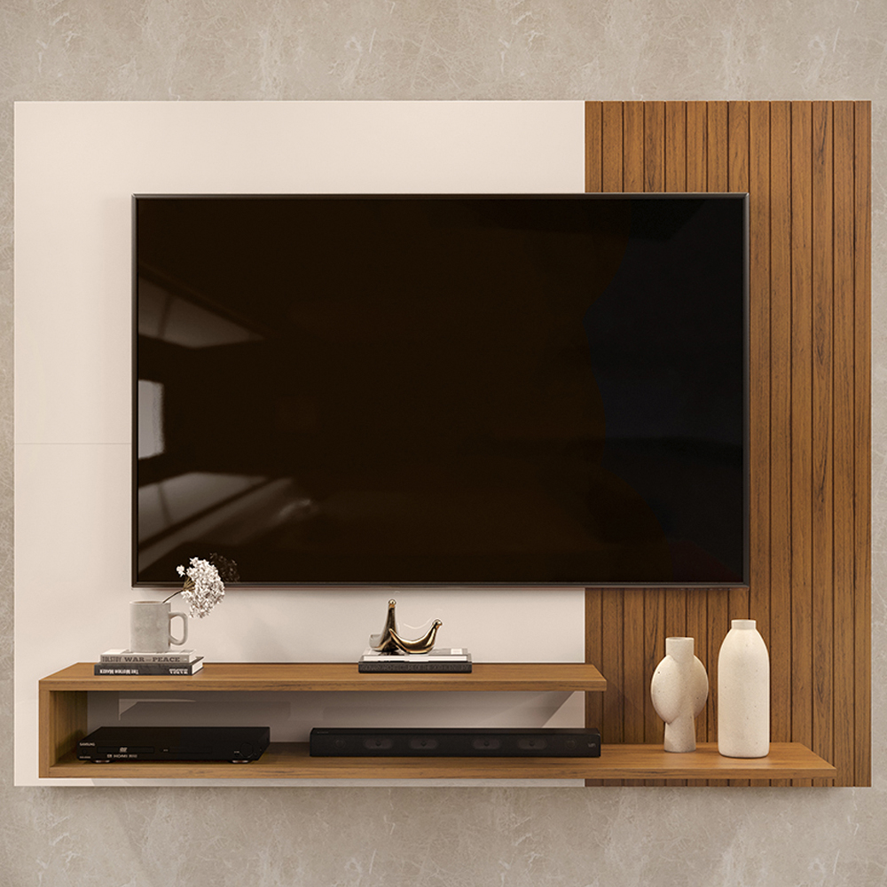 Painel Suspenso TV 50 Pol 136 cm 27419 Freijo Off White DJ Moveis