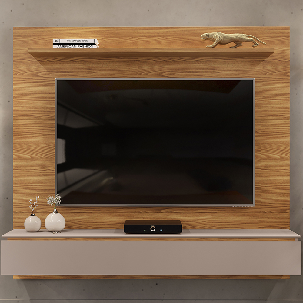 Painel Suspenso TV 60 Pol 160 cm 27111 Carv Nobre Griz DJ Moveis