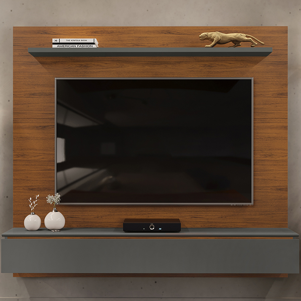 Painel Suspenso TV 60 Pol 160 cm 27111 Freijo Cinza Urbano DJ Moveis
