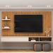 Painel Suspenso Tv 60 Pol 179 cm Friz Freijó Off White Dj Moveis