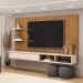 Painel Suspenso Tv 60 Pol 179 cm Friz Freijó Off White Dj Moveis