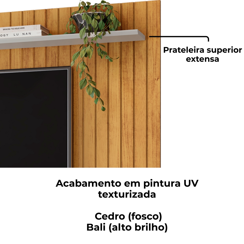 Painel Suspenso Tv 70 Pol 193 cm Rio Cedro Bali Dj Moveis