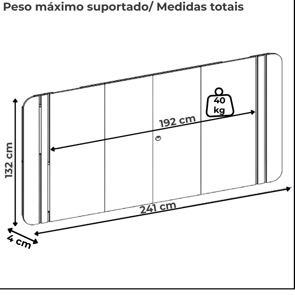 Painel Suspenso Tv 75 Pol 241 cm MDF Ariana Off White Dj Moveis