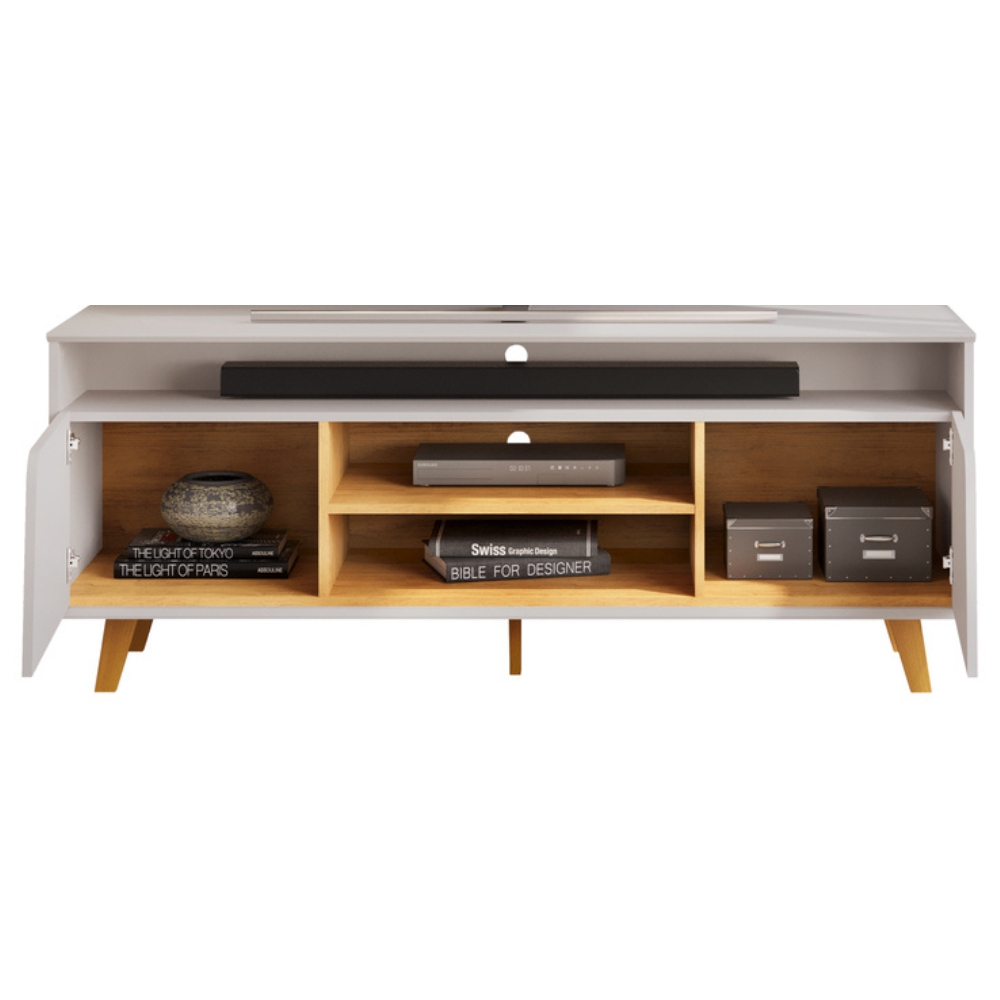 Rack Bancada Tv 60 Pol 150 cm Lana Bali Cedro Dj Moveis