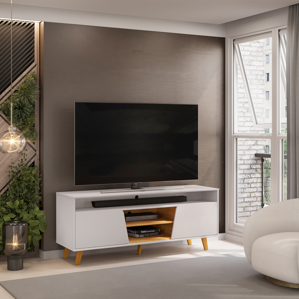 Rack Bancada Tv 60 Pol 150 cm Lana Bali Cedro Dj Moveis