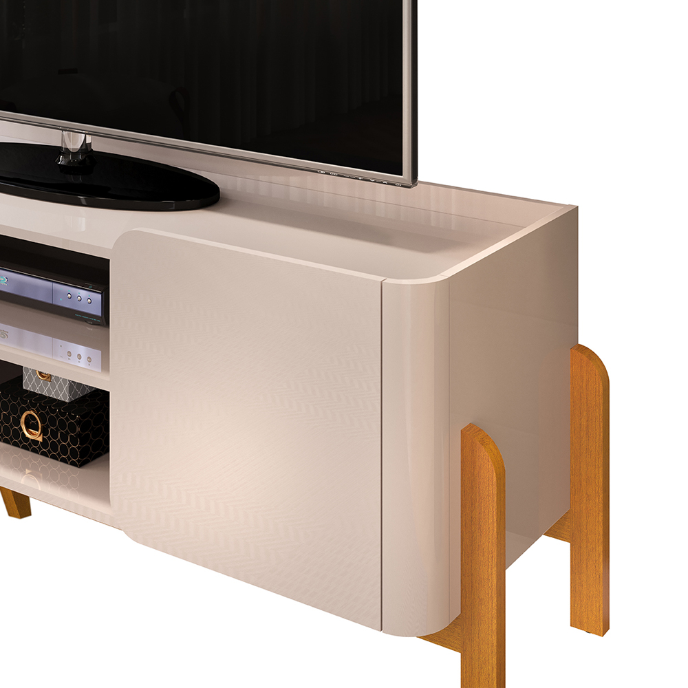 Rack Bancada Tv 65 Pol 180 cm Cher Off White Cedro Dj Moveis