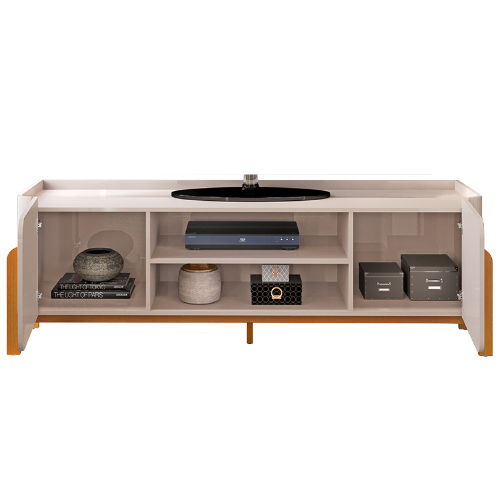 Rack Bancada Tv 65 Pol 180 cm Cher Off White Cedro Dj Moveis