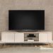 Rack Bancada Tv 75 Pol 241 cm MDF Ariana Off White Dj Moveis