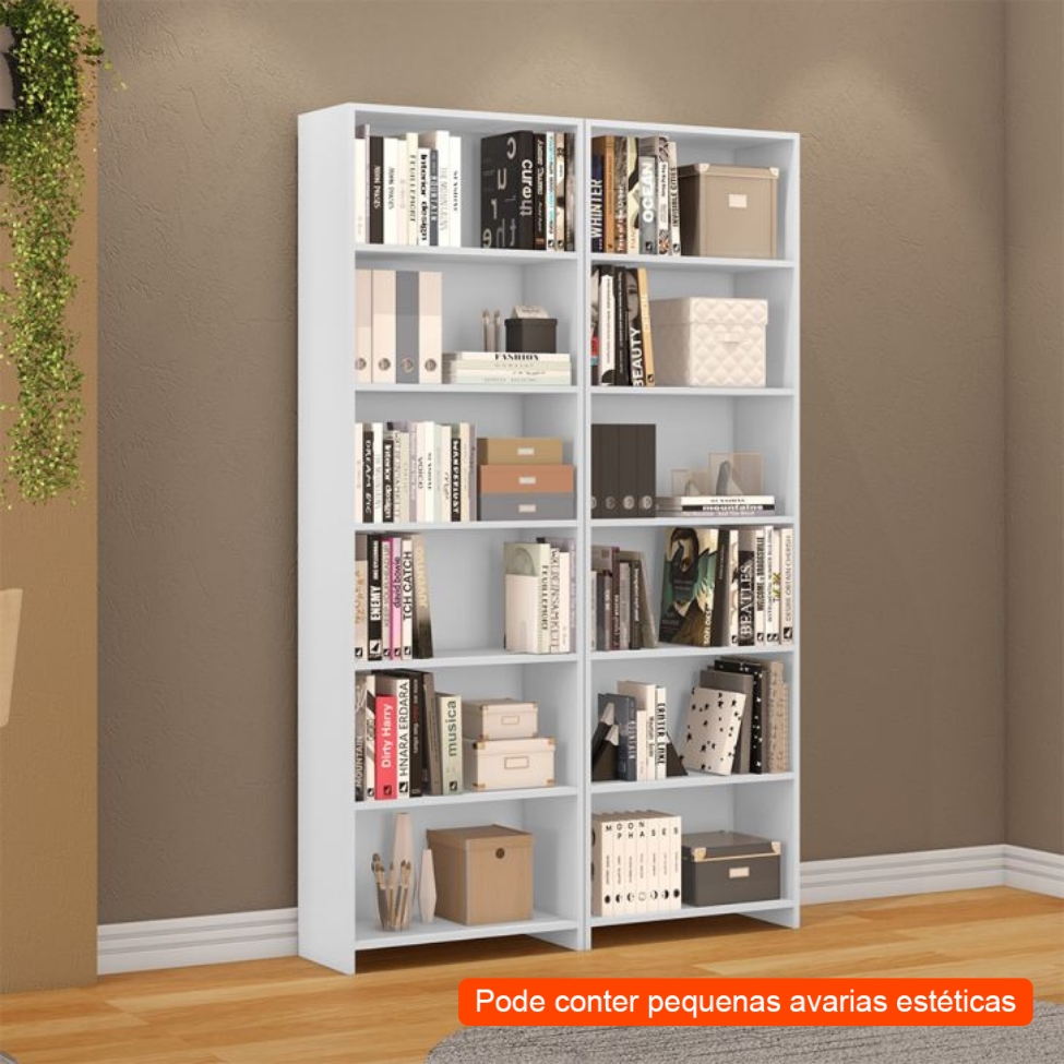 [OUTLET] Conjunto com 2 Estantes Madalena Branco