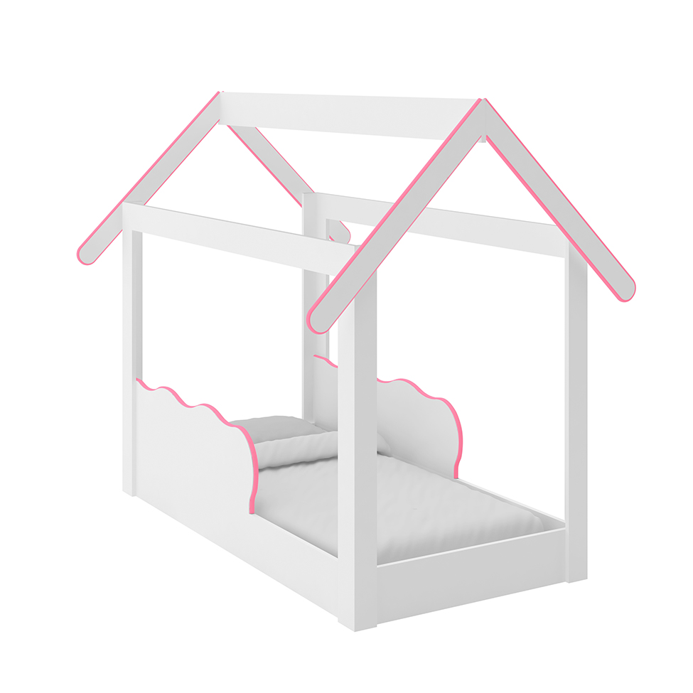 Cama Infantil Dreams Branca e Rosa