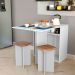 Conjunto de Mesa Dobrável com 2 Bancos Bayle Branco