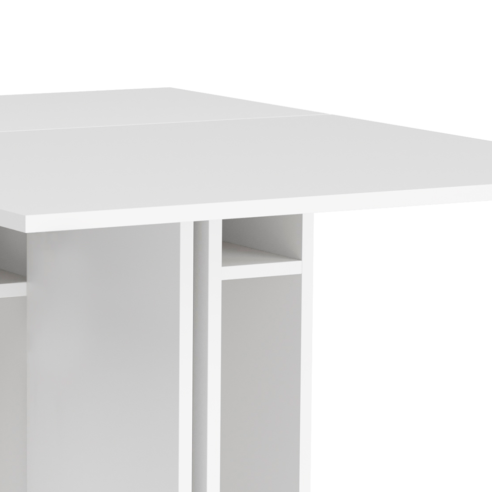 Conjunto de Mesa Dobrável com 2 Bancos Bayle Branco
