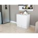 Conjunto de Mesa Dobrável com 2 Bancos Bayle Branco