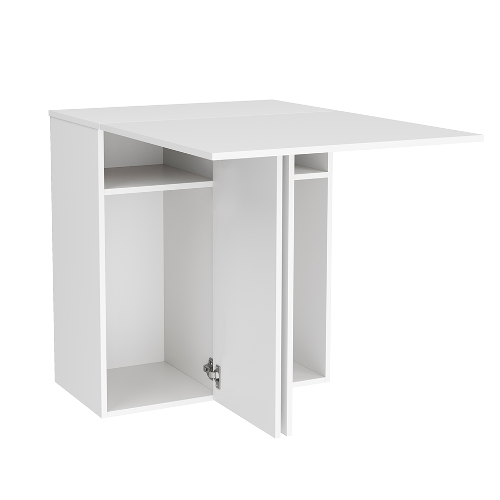 Conjunto de Mesa Dobrável com 2 Bancos Bayle Branco