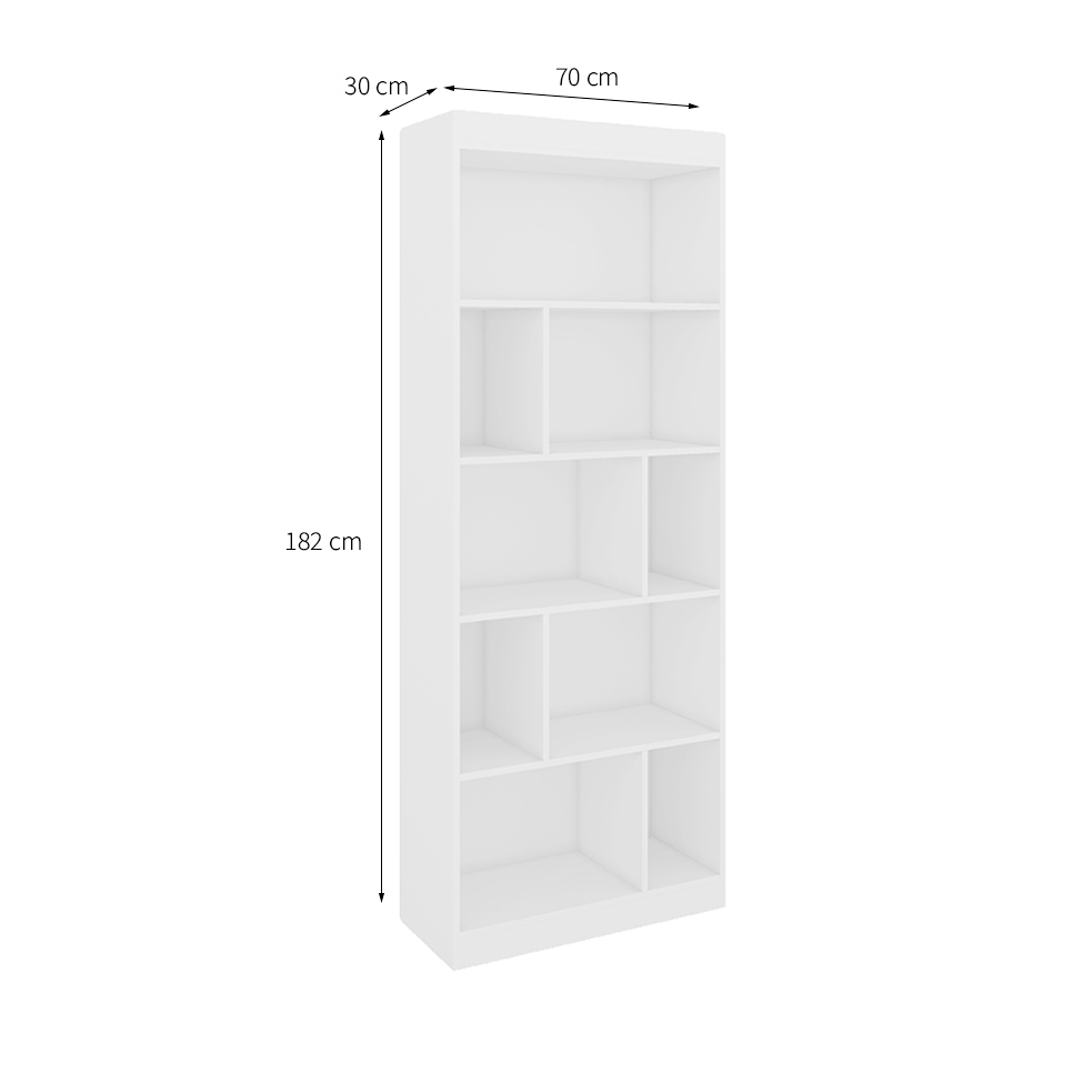 Conjunto de Mesa de Escritório Marselha com Estante Hunt Branco