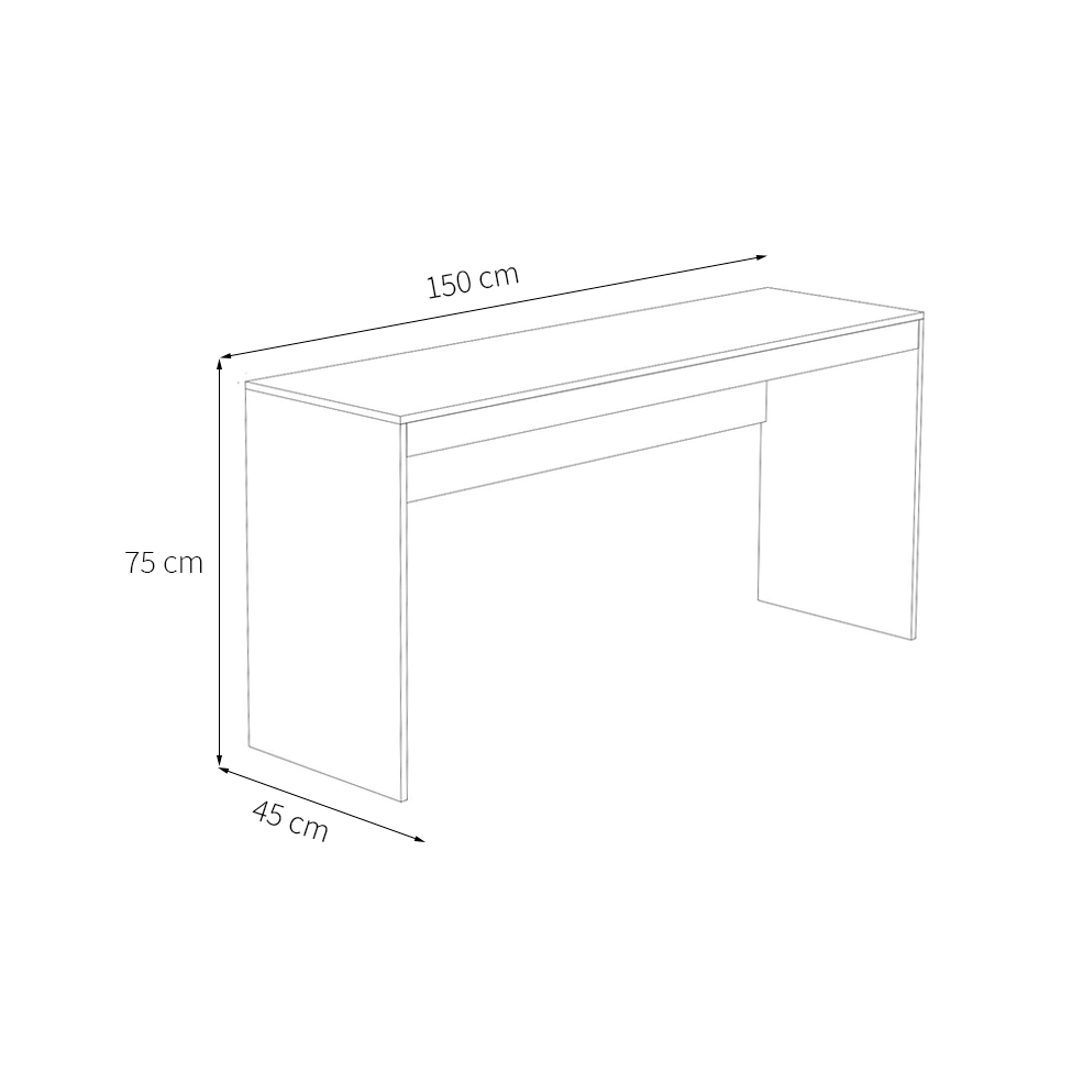 Conjunto de Mesa de Escritório Marselha com Estante Hunt Branco