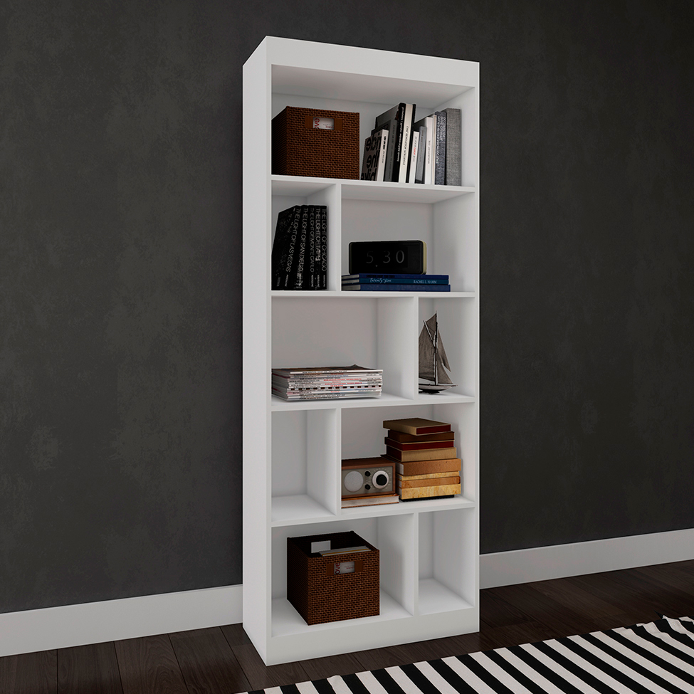 Conjunto de Mesa de Escritório Marselha com Estante Hunt Branco