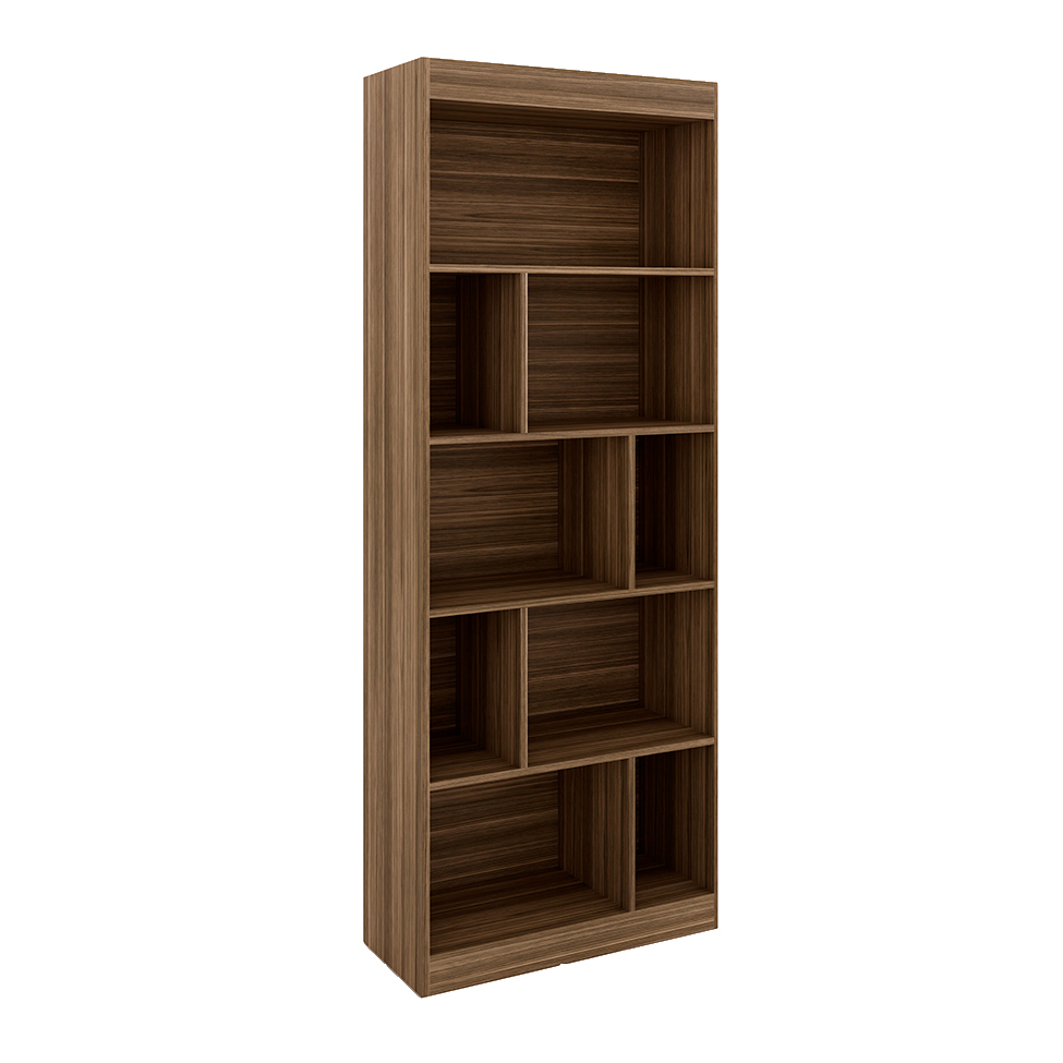 Conjunto de Mesa de Escritório Marselha com Estante Hunt Castanho