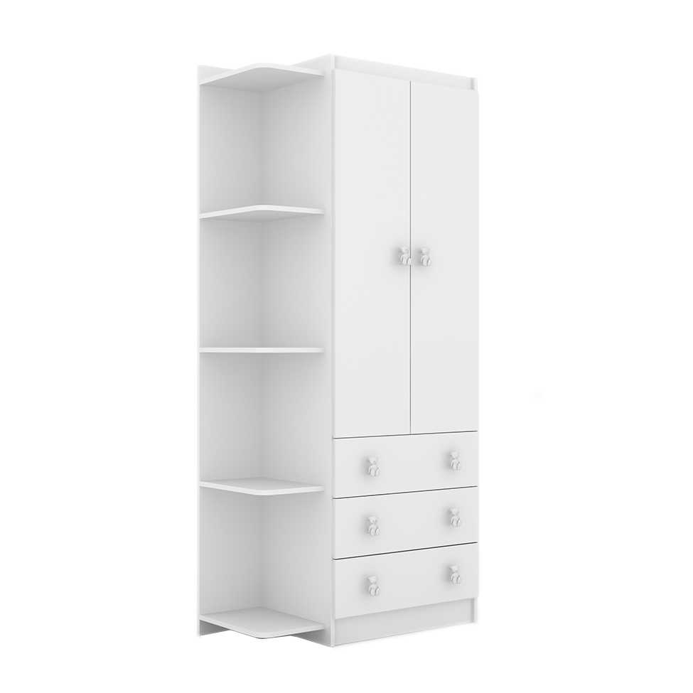 Guarda-Roupa Infantil Enzo 2 Portas 3 Gavetas Branco