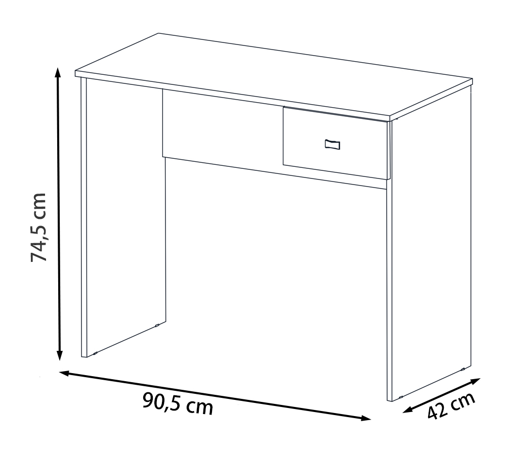 Mesa Para Escritorio Com 01 Gaveta ME404 Preto DJD Moveis