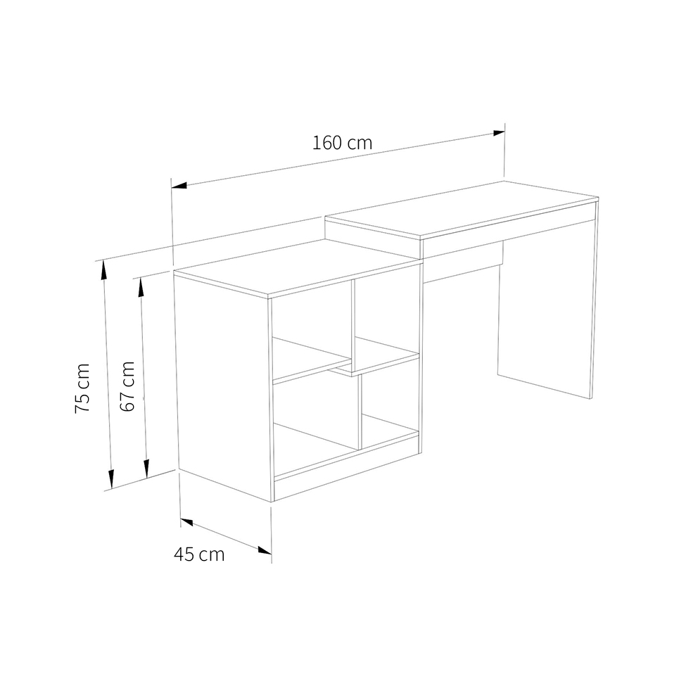 Mesa de Escitório Multifuncional Montpellier Castanho
