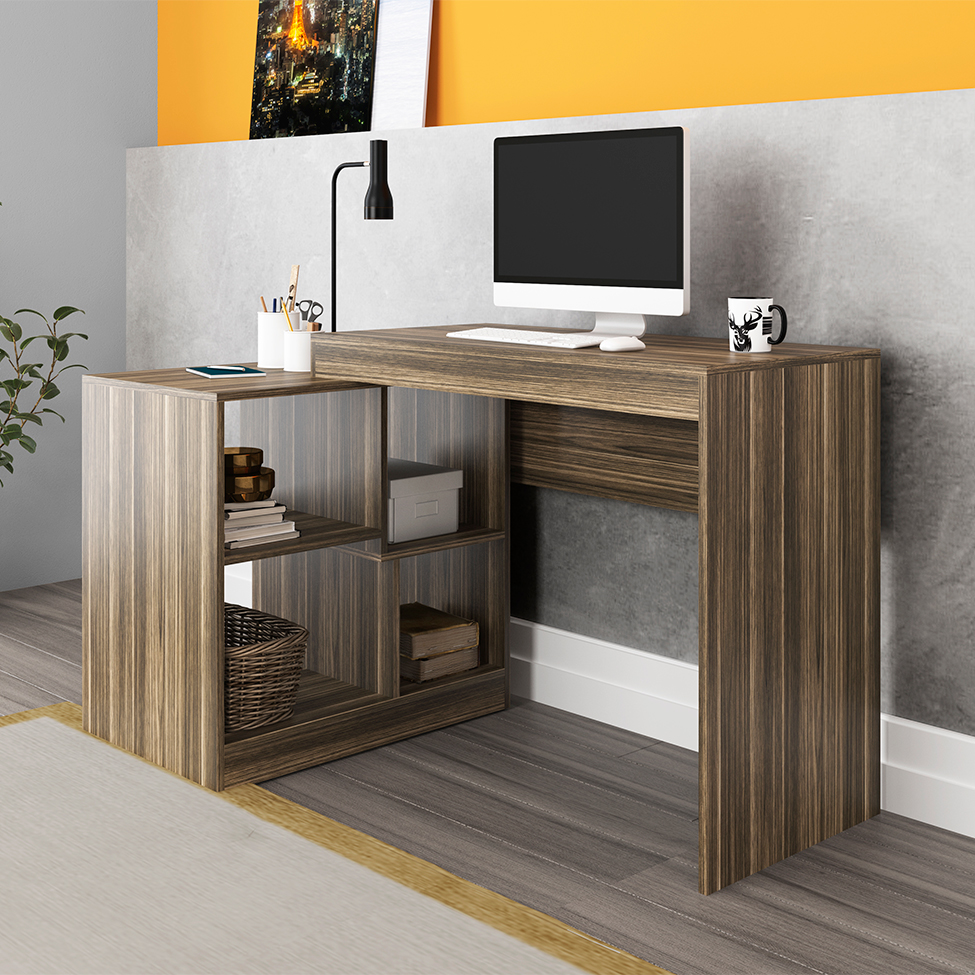 Mesa de Escitório Multifuncional Montpellier Castanho