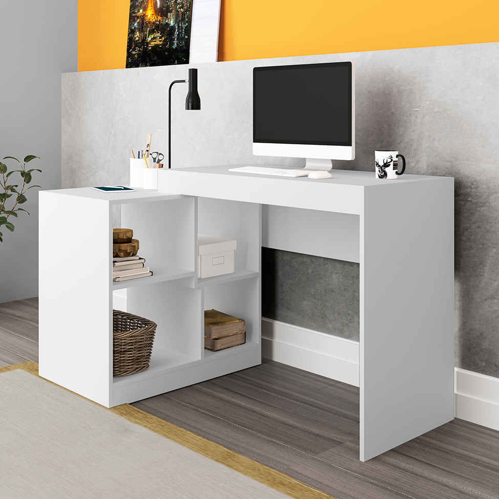Mesa de Escritório Multifuncional Montpellier Branca