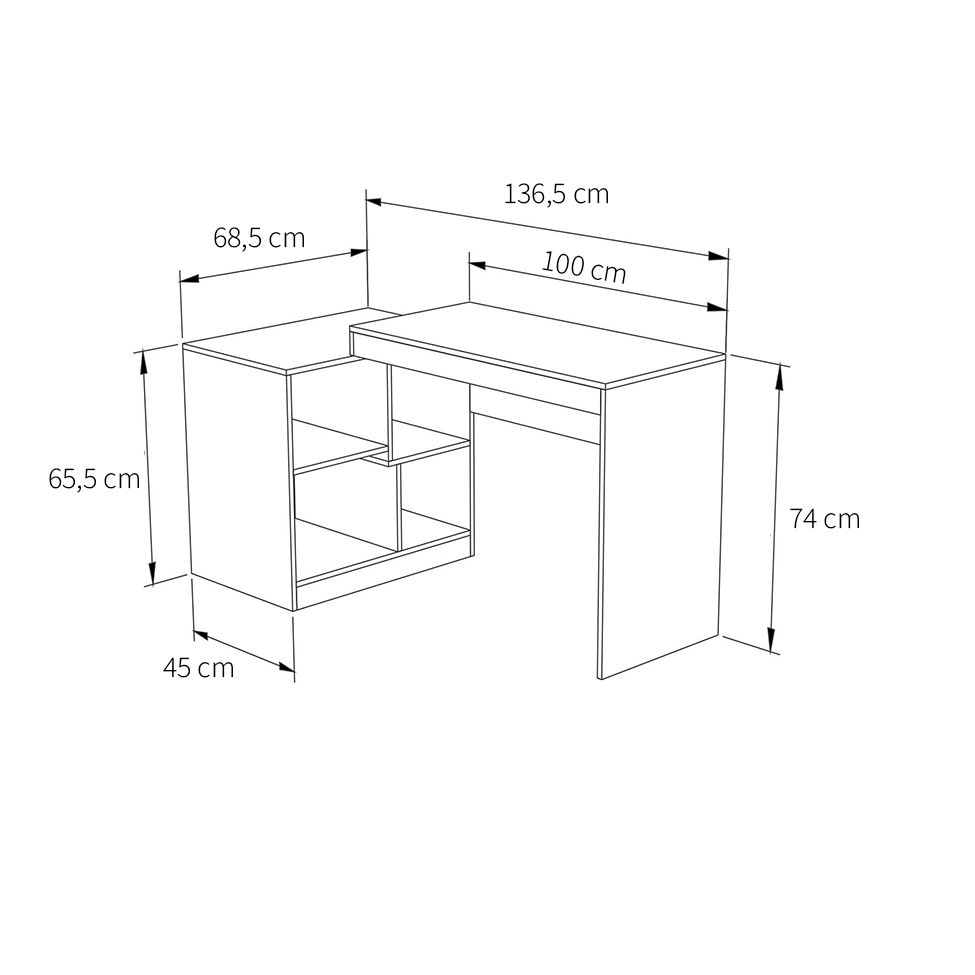 Mesa de Escritório Multifuncional Montpellier Branca