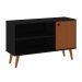 Rack Retrô Way 1 PT Preto e Elmo 108 cm