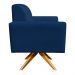 Poltrona Giratória Viena Gomada Suede Azul Marinho Base Madeira MA30 D'Rossi
