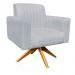 Poltrona Giratória Viena Gomada Suede Cinza Base Madeira MA30 D'Rossi