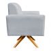 Poltrona Giratória Viena Gomada Suede Cinza Base Madeira MA30 D'Rossi