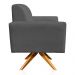 Poltrona Giratória Viena Gomada Suede Grafite Base Madeira MA30 D'Rossi