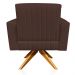 Poltrona Giratória Viena Gomada Suede Marrom Base Madeira MA30 D'Rossi