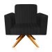 Poltrona Giratória Viena Gomada Suede Preto Base Madeira MA30 D'Rossi