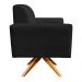 Poltrona Giratória Viena Gomada Suede Preto Base Madeira MA30 D'Rossi