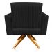 Poltrona Giratória Viena Gomada Suede Preto Base Madeira MA30 D'Rossi