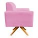 Poltrona Giratória Viena Gomada Suede Rosa Bebê Base Madeira MA30 D'Rossi